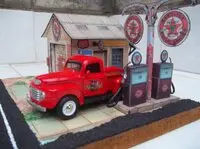 ford f1 y estacion de servicio diorama maquetas armadas
